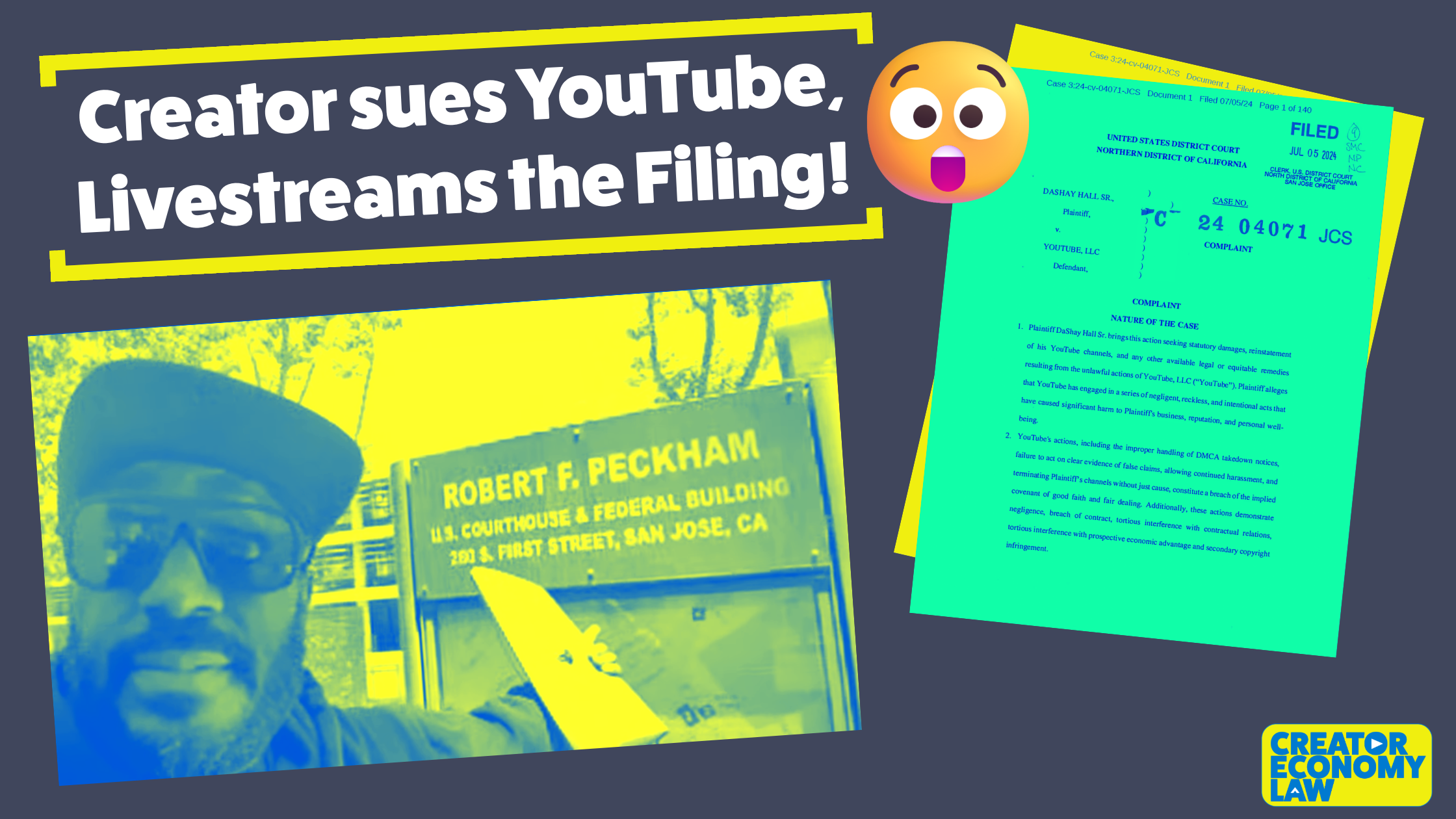Creator livestreams filing a lawsuit against YouTube, grab the popcorn!